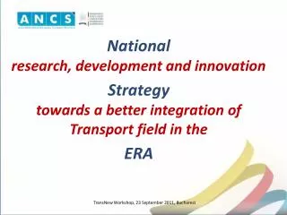 National research, development and innovation