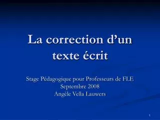 la correction d un texte crit