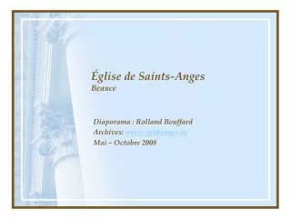 glise de saints anges beauce