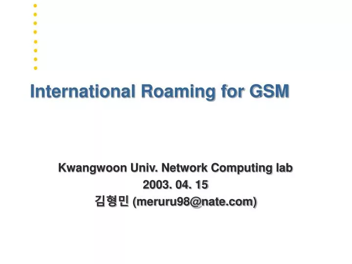 international roaming for gsm