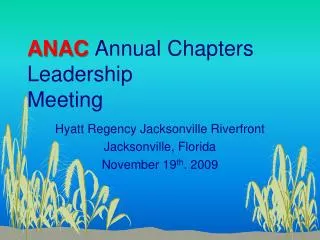 ANAC Annual Chapters Leadership Meeting