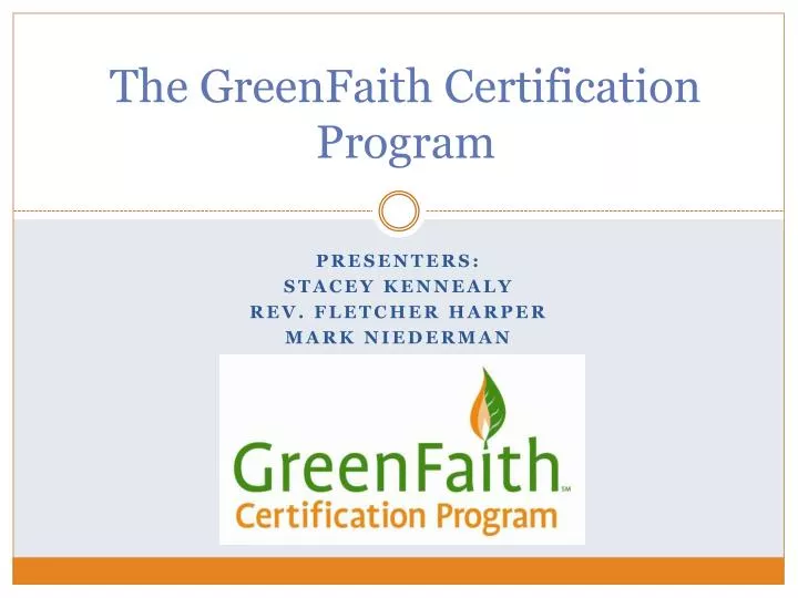 the greenfaith certification program