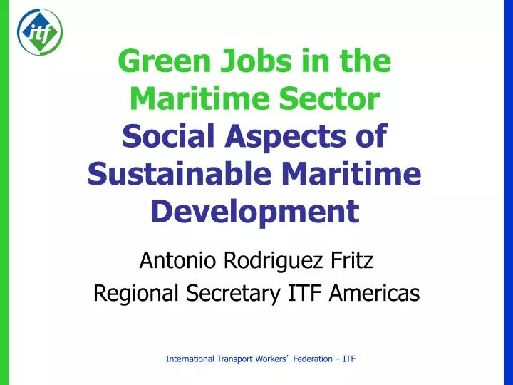 green jobs in the maritime sector social aspects of sustainable maritime development