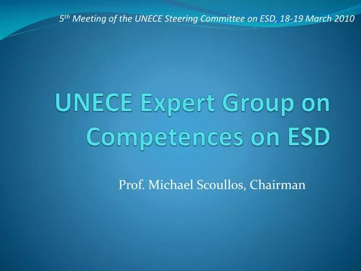 unece expert group on competences on esd