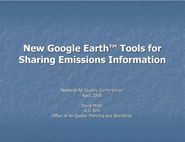 new google earth tools for sharing emissions information