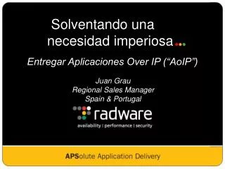Juan Grau Regional Sales Manager Spain &amp; Portugal