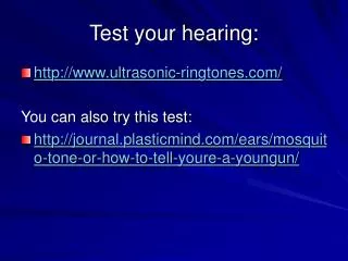 Test your hearing: