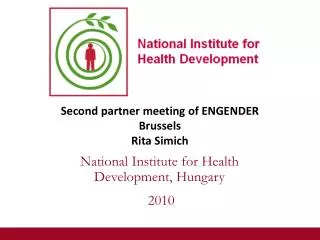 Second partner meeting of ENGENDER Brussels Rita Simich