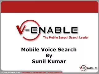 Mobile Voice Search By Sunil Kumar