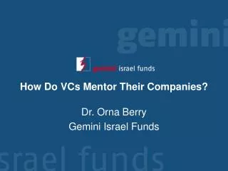 How Do VCs Mentor Their Companies?