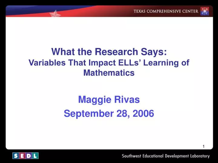 what the research says variables that impact ells learning of mathematics