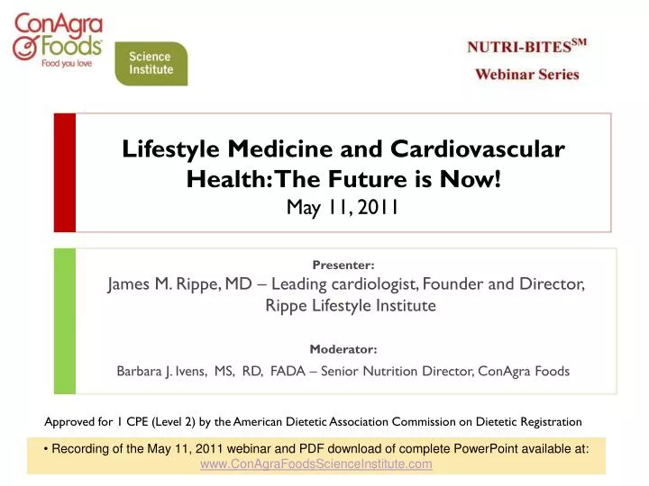 lifestyle medicine and cardiovascular health the future is now may 11 2011