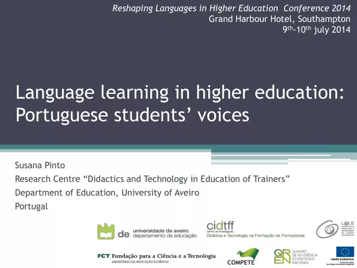 language learning in higher education portuguese students voices