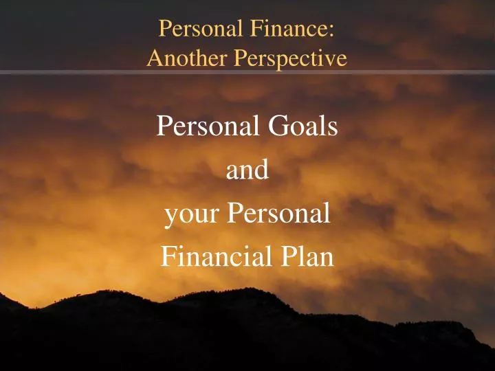 personal finance another perspective