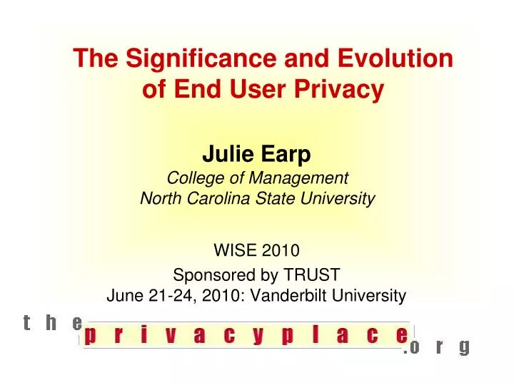 the significance and evolution of end user privacy