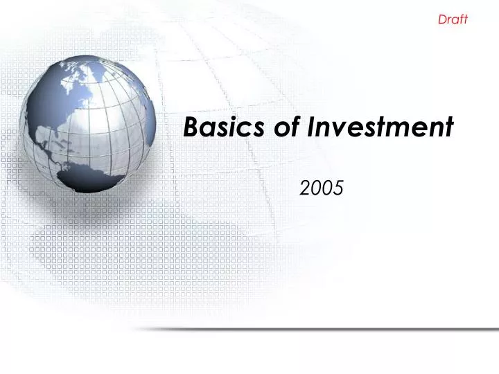 basics of investment