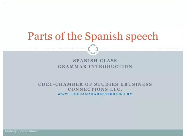 parts of the spanish speech