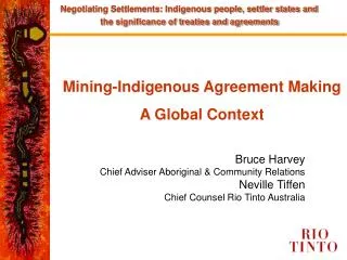 Mining-Indigenous Agreement Making A Global Context