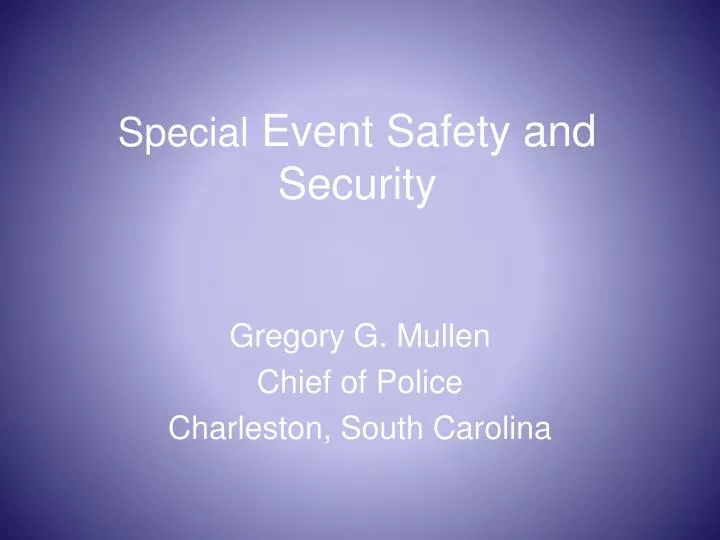 special event safety and security