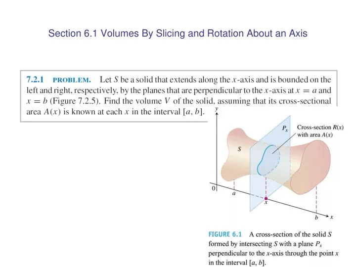 section 6 1 volumes by slicing and rotation about an axis