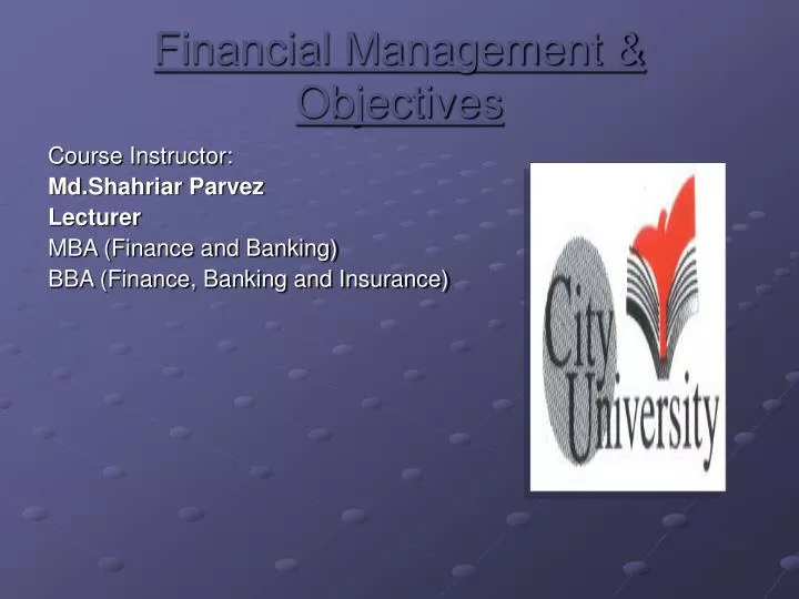 financial management objectives