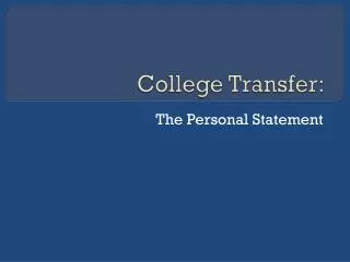 College Transfer: