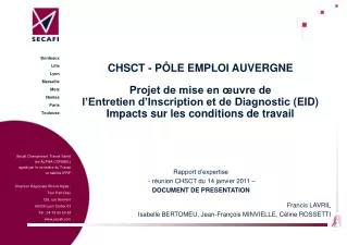 rapport d expertise r union chsct du 14 janvier 2011 document de presentation