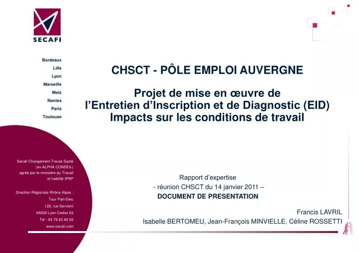 rapport d expertise r union chsct du 14 janvier 2011 document de presentation