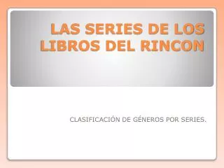 las series de los libros del rincon