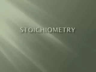 Stoichiometry