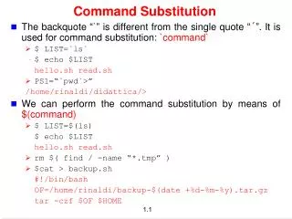 Command Substitution