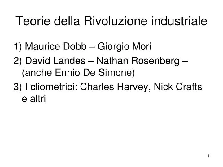 teorie della rivoluzione industriale