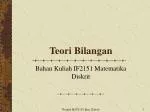 Teori Bilangan - slide 1