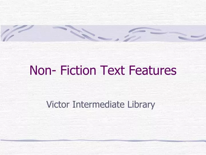 non fiction text features