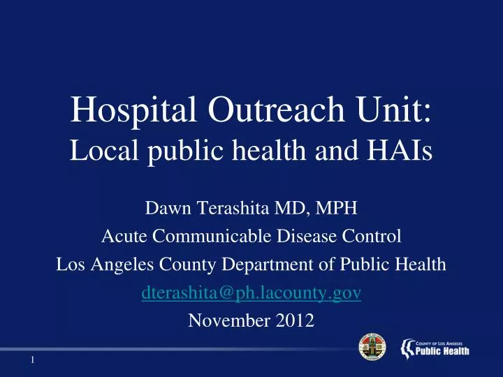 hospital outreach unit local public health and hais