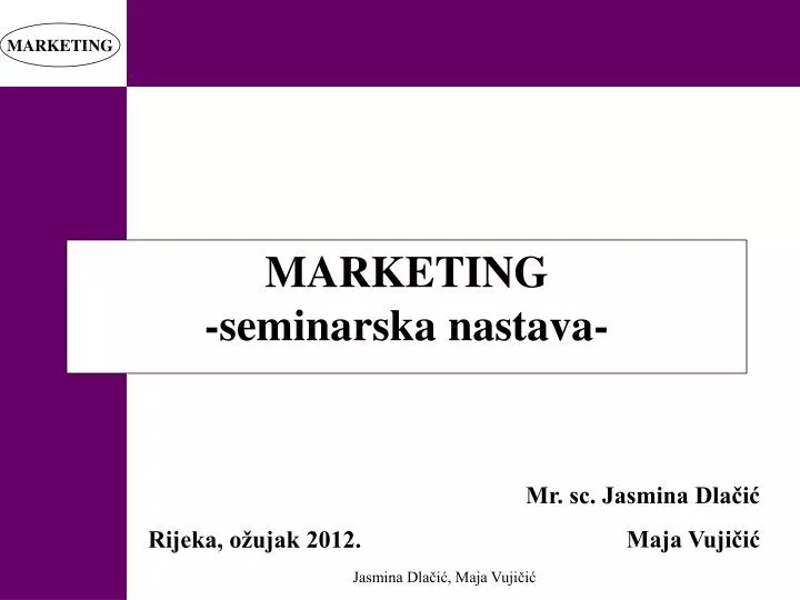 marketing seminarska nastava