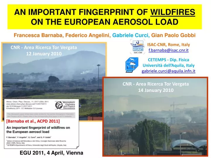 an important fingerprint of wildfires on the european aerosol load
