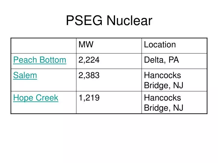 pseg nuclear