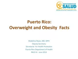 Puerto Rico: Overweight and Obesity Facts