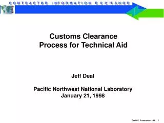 Customs Clearance Process for Technical Aid