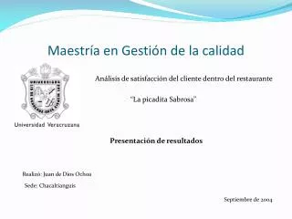 maestr a en gesti n de la calidad