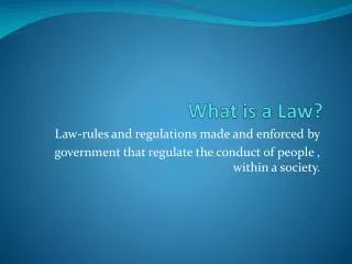 What is a Law?