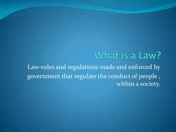 what is a law