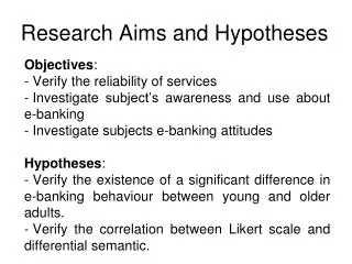 Research Aims and Hypotheses