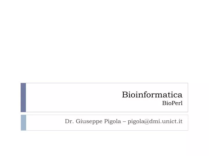 bioinformatica bioperl