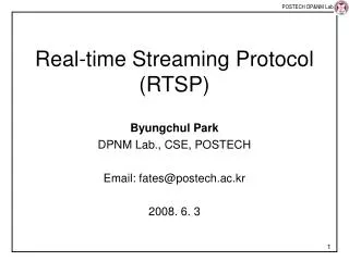 Real-time Streaming Protocol (RTSP)