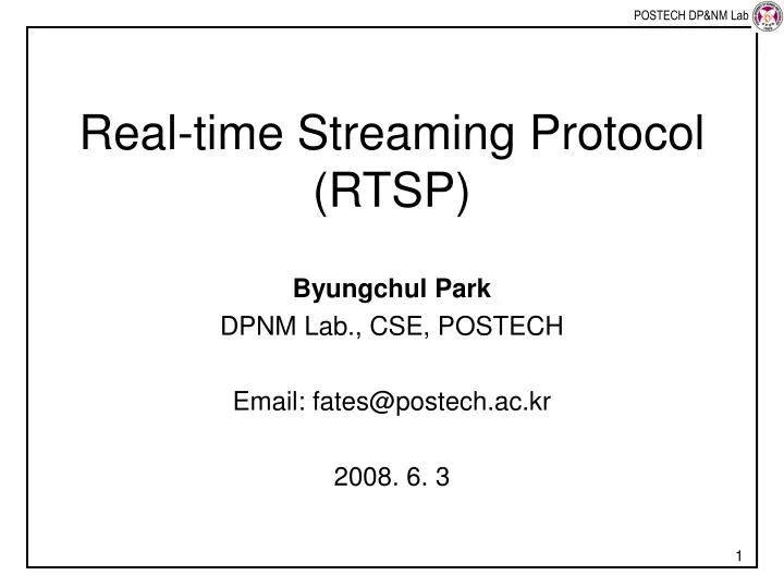real time streaming protocol rtsp
