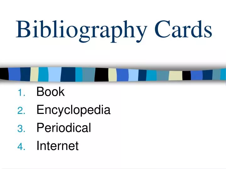 bibliography cards