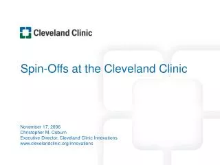 Spin-Offs at the Cleveland Clinic