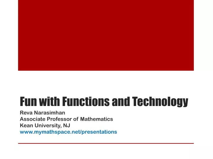 fun with functions and technology